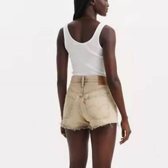 Levi's 501 High Rise Women's Shorts Size 27 beige / tan - Picture 3 of 3